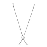 Sterling Silver Round Wheat Chain With Disc Slide Friendship Bracelet